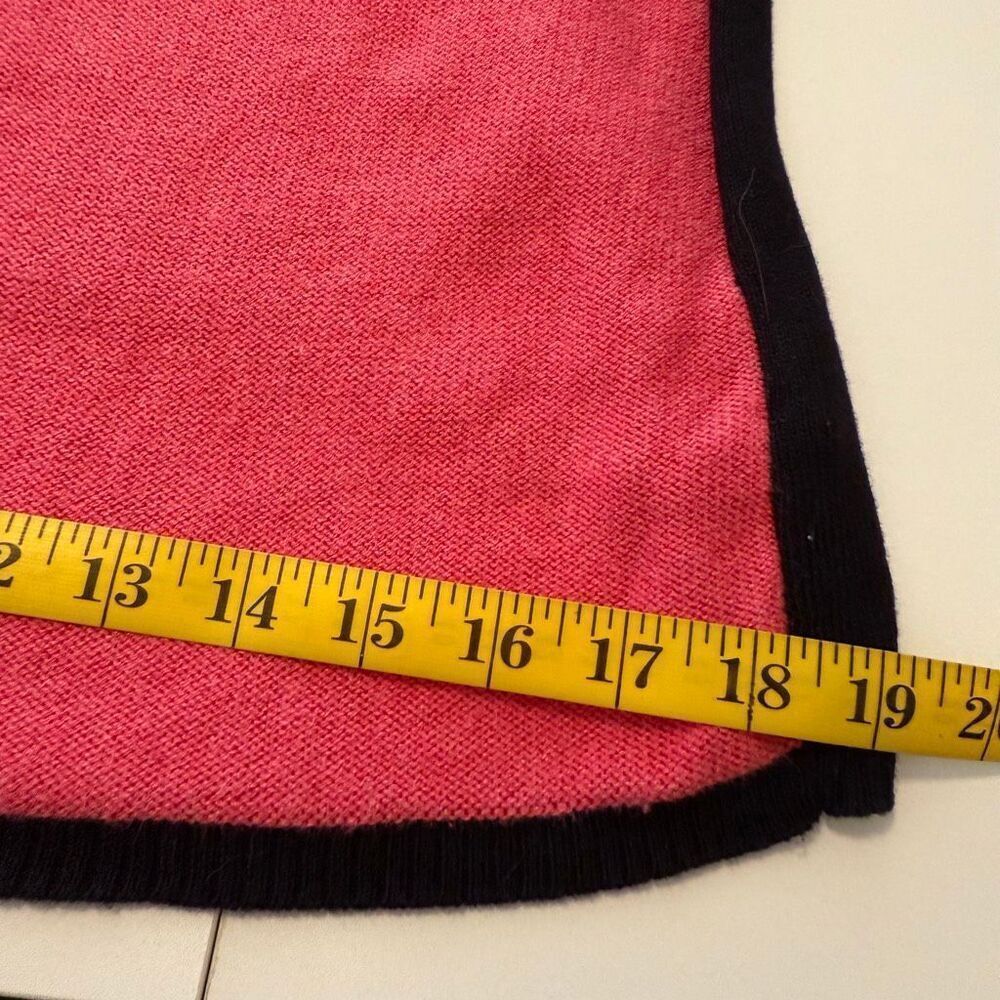 Nic+Zoe Outer Angle Strawberry Pink & Black Preppy Pull Over Sweater Size L - Picture 11 of 13